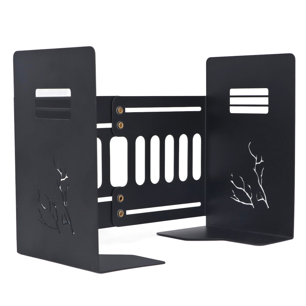 4pcs Dark Brown Slim Retractable Metal Bookends for Desk Storage-image-OPC-PMJX6TM-NEW