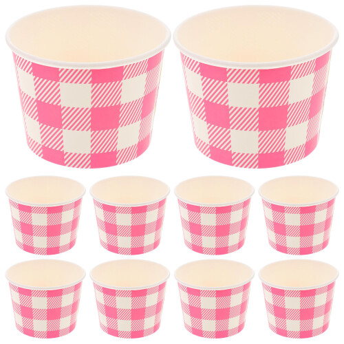 10Pcs Engångs Dessertkopp, Papper Iskoppar, Pappersskål, Puddingkopp