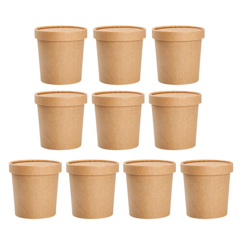 10 Set Engångs Kaffepapper Supskålar Gryngrötskålar För Lagring