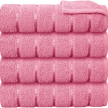 (Pink) Premium Quality Extra Large Pack of 4 Bath Sheets  100% Egyptian Cotton Bath Towels 80x140cm Set Highly Absorbent Thick