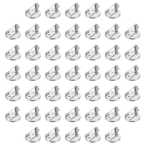 100Pcs Diy Broschbasar Bröstnålsfack Hantverkstillbehör (Silver)