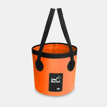 (orange, 20L) 12L/20L Collapsible Folding Bucket Beach Camping Fishing Portable Bag Waterproof