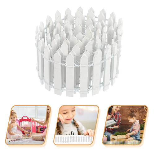 White Wood Micro Landscape Fence Decorative Miniature Prop 2