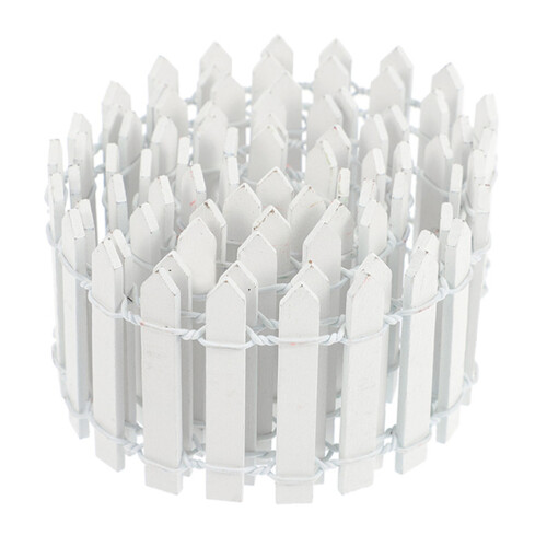White Wood Micro Landscape Fence Decorative Miniature Prop 1