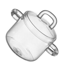 1 St Glasdessertskål Dubbelhandtag Med Lock För Fruktssallad