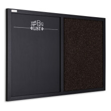 Brown Cork Board and Magnetic Chalkboard COMBI 60x40 cm in Black Frame + FREE GIFT