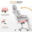 (Pink A) Ergonomic Office Chair With Adjustable Headrest 6