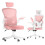 (Pink A) Ergonomic Office Chair With Adjustable Headrest 1