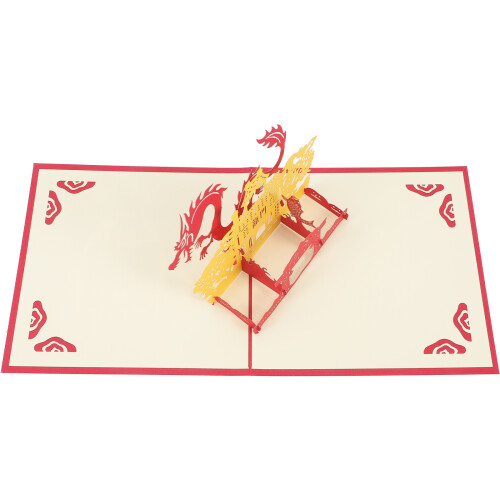 Pop Up Examenskort 3D, Tomt Dragon Kort, Hälsokort 1