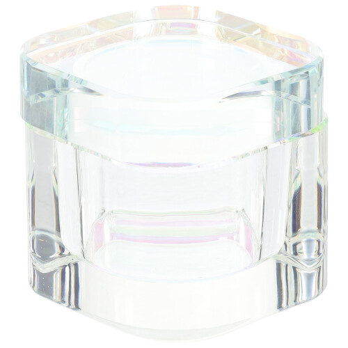 Crystalglas Nagelskål Med Lock För Manikyr