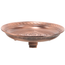 1Brown Metal Offering Plate Vintage Temple Tray Alloy Sacrifice Dish