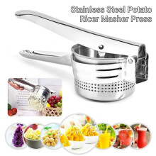 (Default) 1x Fruit Press Utensil Stainless Steel Potato Ricer Puree Masher Juicer Vegetable