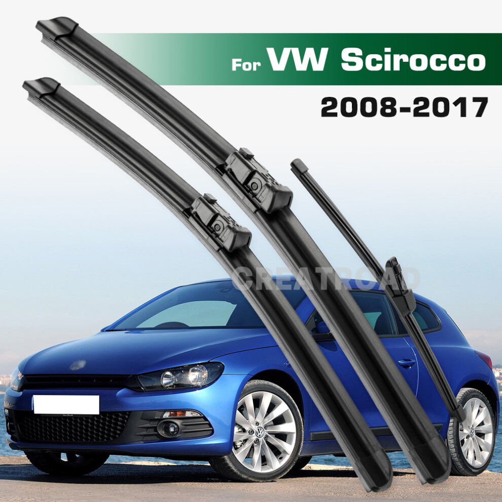 (Left hand drive) Wiper Set For VW Scirocco MK3 2008-2017 Front & Rear Wiper Blades Windshield Windscreen Window Brushes-image-OPC-PMJY8KB-NEW