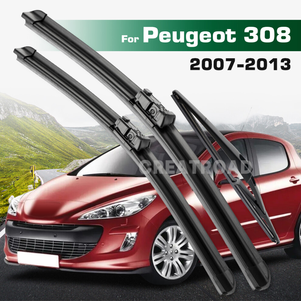 (Left Hand Drive) Wiper Lhd&Rhd Front & Rear Wiper Blades Set For Peugeot 308 T7 Hatchback 2007 - 2013 Windshield Windscreen Window 6935159274078
