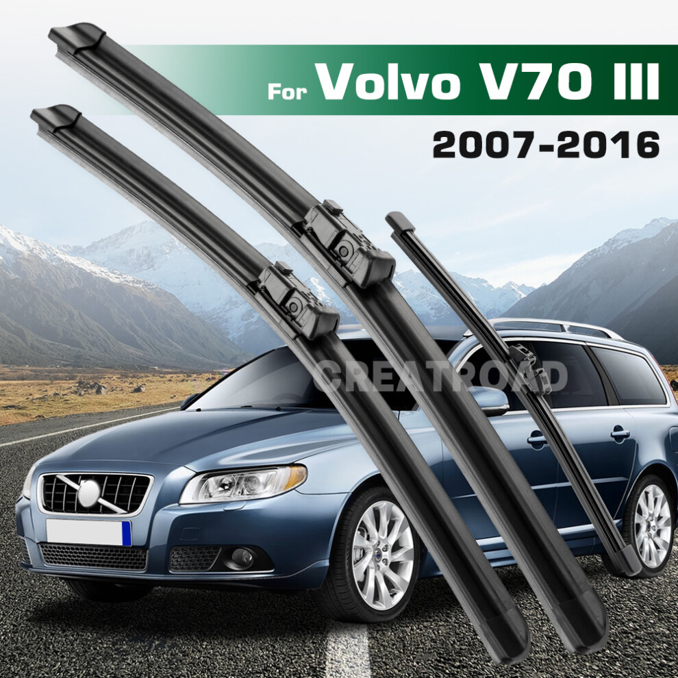 (Right hand drive) Wiper Set For Volvo V70 III 2007-2016 Front & Rear Wiper Blades Windshield Windscreen Window Brushes-image-OPC-PMJY8MB-NEW