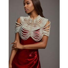 Vintage beaded tassel shoulder chain - a unique and sexy top accessory