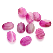 10 Stycken 13x18 Mm Färgad Agat Oval Plåster Smyckestillverkning