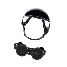 Ensemble de lunettes de casque pour animaux de compagnie,-Noir