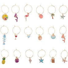 18Pcs Fester Vin Charms Ringar Dryck Märken Etiketter