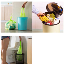 6Rolls Small Garbage Bags with Handle Tie for Rubbish