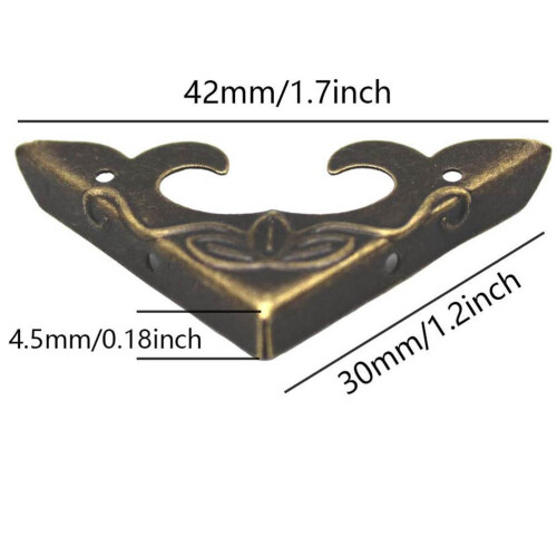 20Pièces Protecteurs Coins Boîte Fer Bronze Style Vintage Durable 1