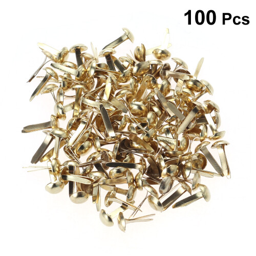 100 Pcs Mini Brads För Scrapbooking Diy - 5,5X11 Mm Guld 1