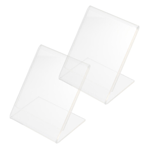 2St Plast L-Form Prisbrickor Ställ Transparent Prisvisarhållare