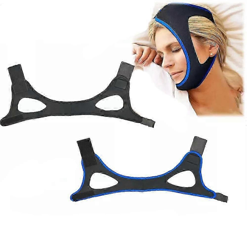 Kikidex (As Show, ) Airflow Jaw Strap Veralabsair Flow Jaw Strapbreathable Stop Snoring Chin Strap Blue