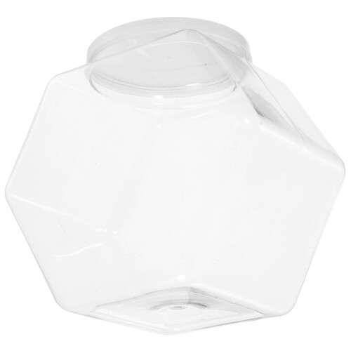 Clear Glass Kaka Låda Förvaringslåda Hexagon Form
