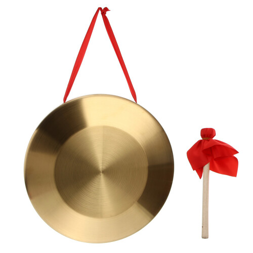Kinesisk Gong Med Hammare (Guld) 1