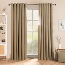 (Sage, 167cm width x 228cm drop) Woven Texture Eyelet Curtains Soft Cosy Luxurious Home Living Room Bedroom Decor Fully Lined Blackout Window Dressing
