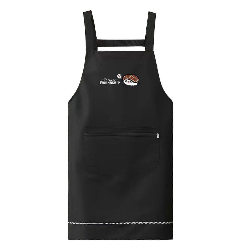 Kikidex (As Show, Coffee) Waterproof Pvc Cooking Apron Japanese Korean Style Oil-Proof Non-Stick Cooking Chef Apron With Large Front Pockets Brown