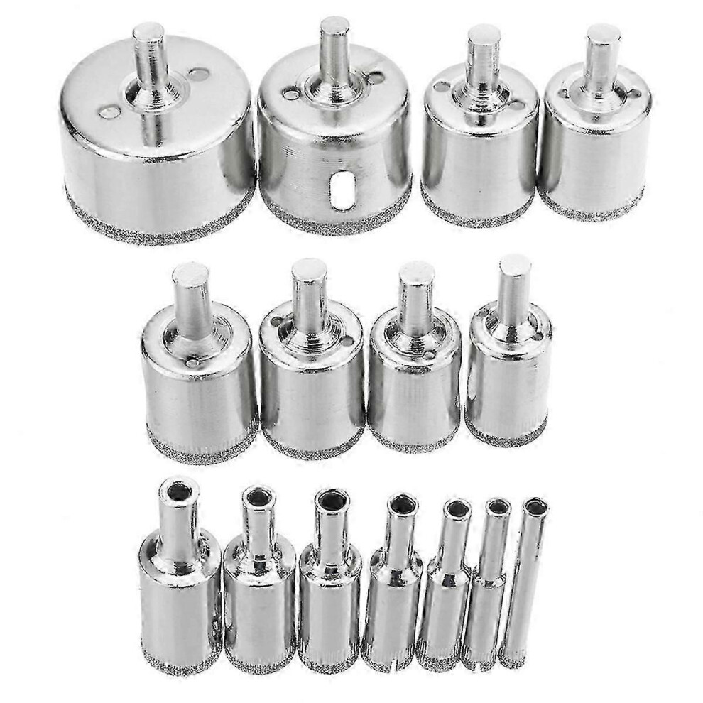 Kikidex (As Show, One Size) 15Pcs Diamond Coated Hole Saw Drill Bits,Glass, Ceramic Drill Bit Set