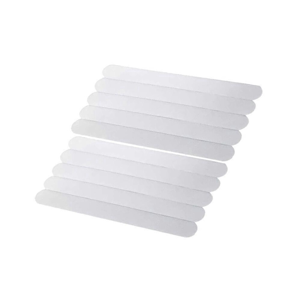 Kikidex (As Show, One Size) 10Pcs Anti-Slip Strips Safety Shower Treads Stickers Bathtub Non Slip Stickers Stair Step Anti Slip Tape 7.87'
