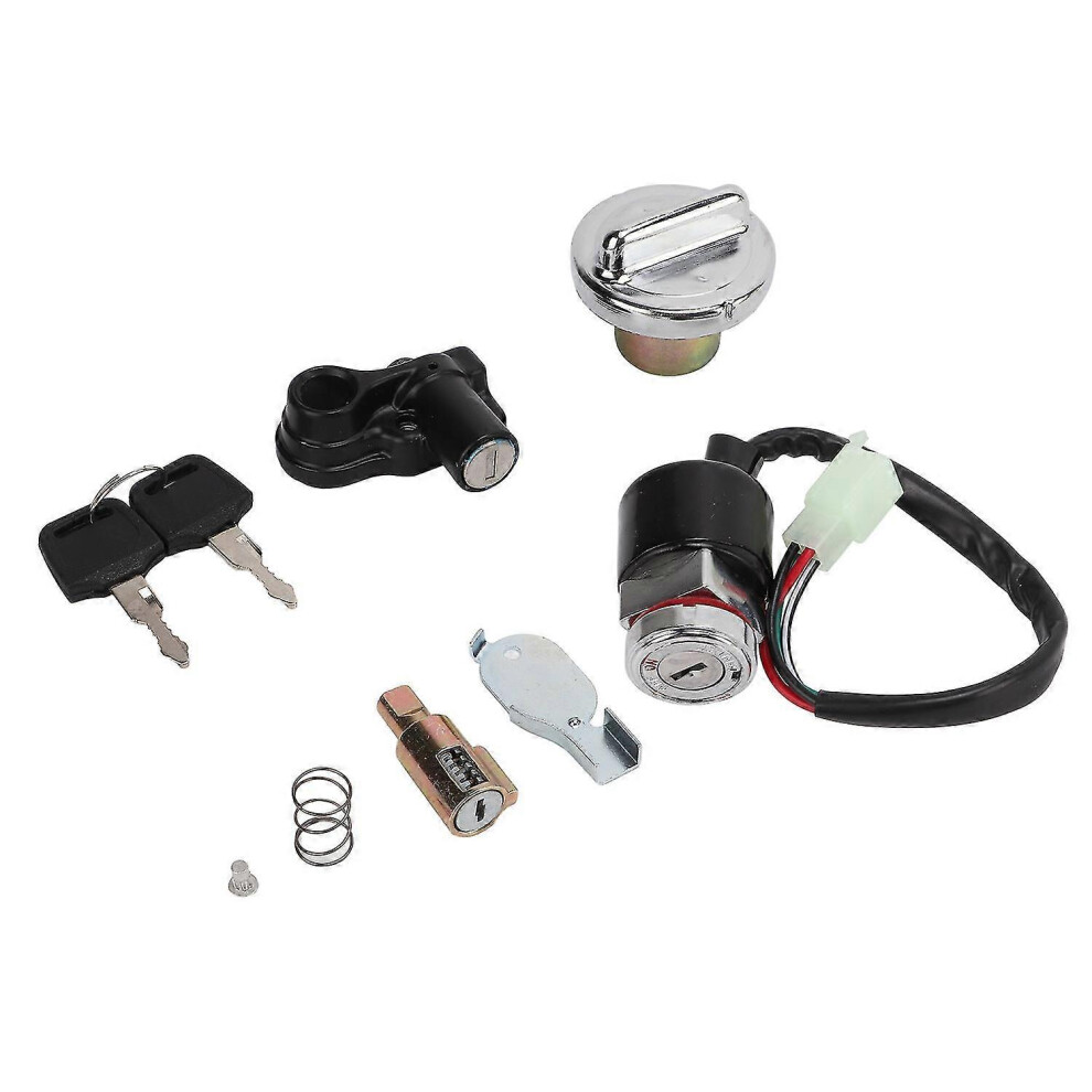 Kikidex (As Show, One Size) Ignition Switch Gas Cover Kit Helmet Lock 2Key Replacement For Dax Skyteam 50Cc 125Cc