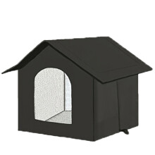 Weatherproof Insulated Outdoor Cats Houses Selfwarming-L Black