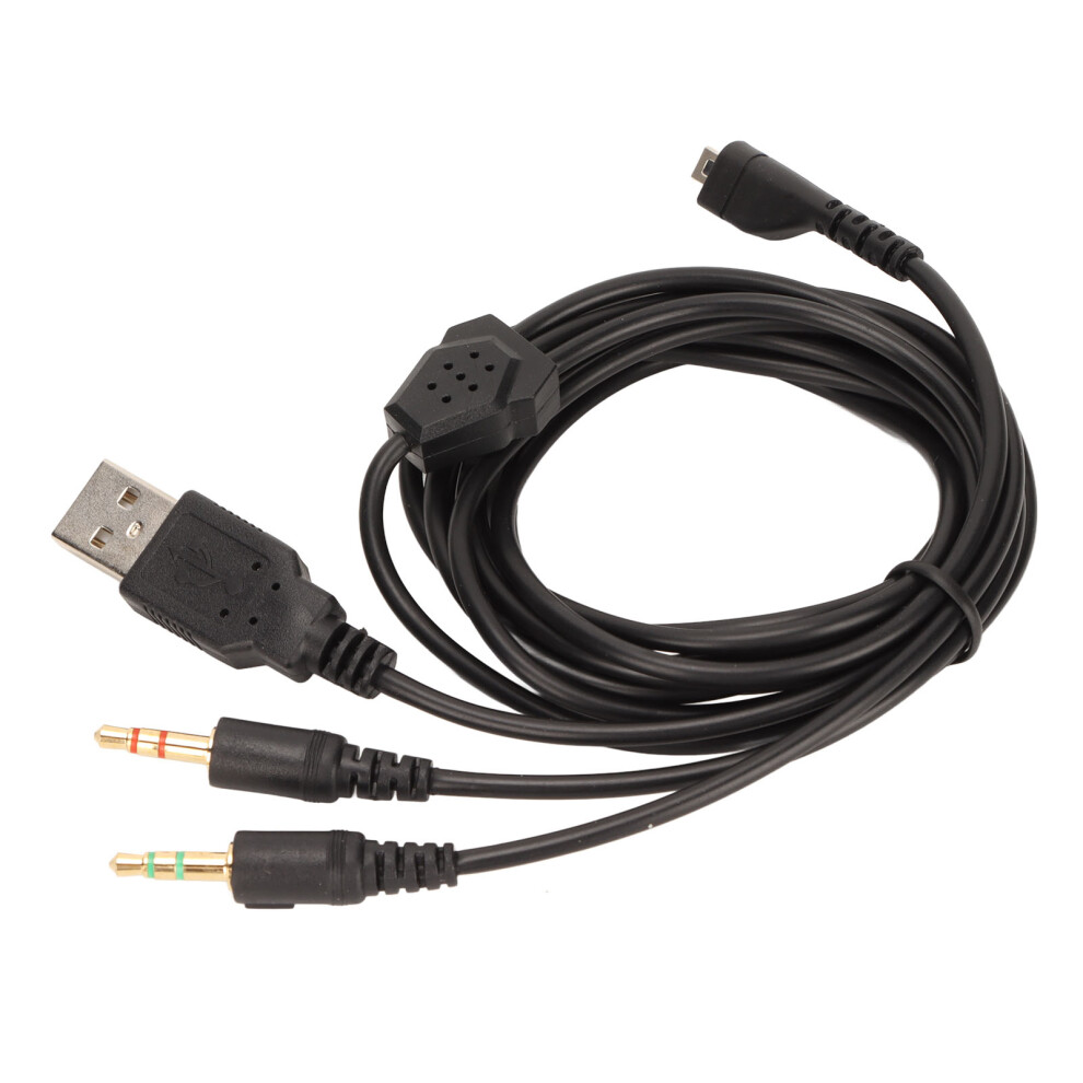 3-In-1 Gaming Headphone Cable 6.5Ft For Arctis 3 5 7 Pro Black 7681356815710