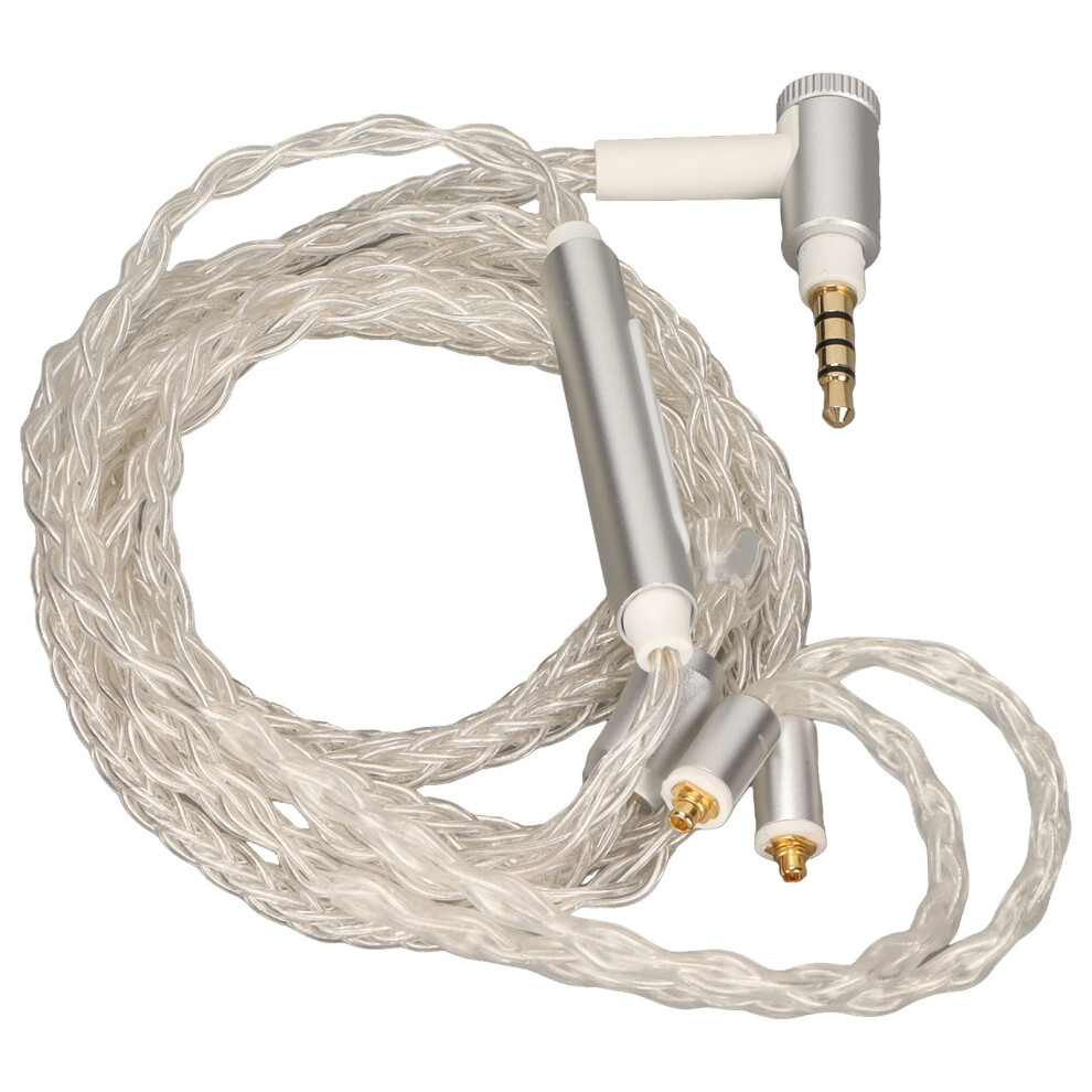 8 Core Plated Mmcx Earphone Upgrade Cable 120Cm With Mic Silver/White 7891356815997