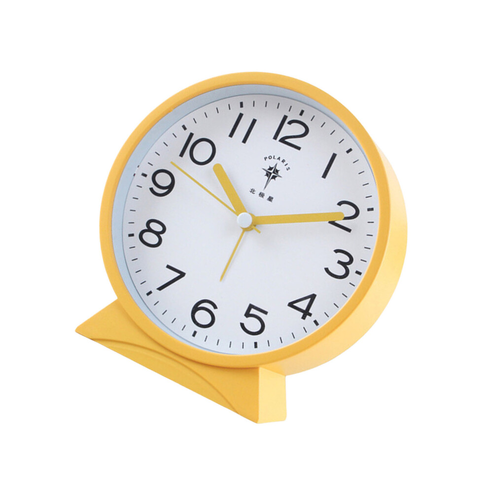 Yellow Quiet Movement Alarm Clock For Easy Time Checking