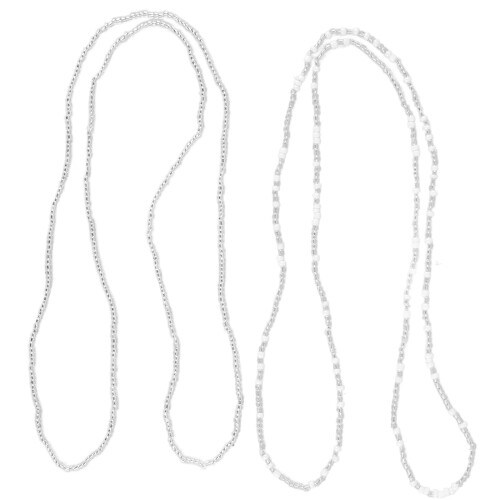 2St Bikinikedja Dubbelsträng Pärlor (Silver, ) 2