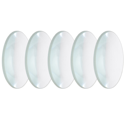 5Pcs Dubbelkonvex Glaslins 50 Mm Diameter 100 Mm Brännvidd