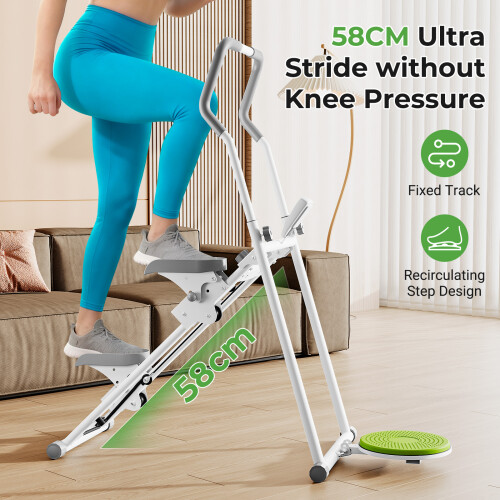 white Stair stepper with waist twisting plate 2