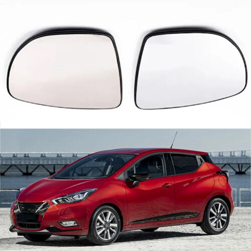 1Pair Car Rearview Mirror Heated Lens for Micra Leaf 2018-2020 Outside Reflector Side 2