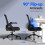 （Black）Swivel Computer Chair with Armrest  Support 4