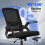 （Black）Swivel Computer Chair with Armrest  Support 3