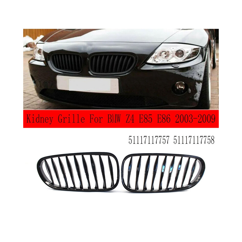 1Set Kidney Grille Replacement Front Bumper Bezel For Z4 E85 E86 2003-2009 51117117757 51117117758 4854102267788
