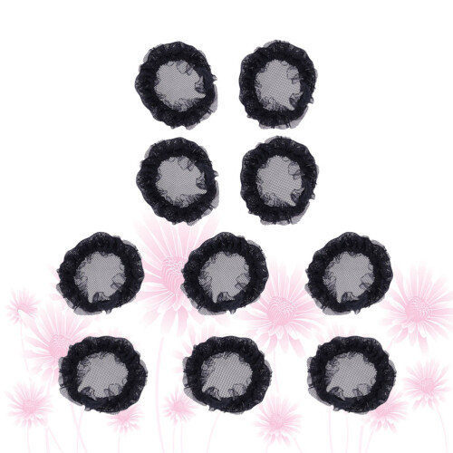 10Pcs Balett Dans Hårrättsnät Svart 1