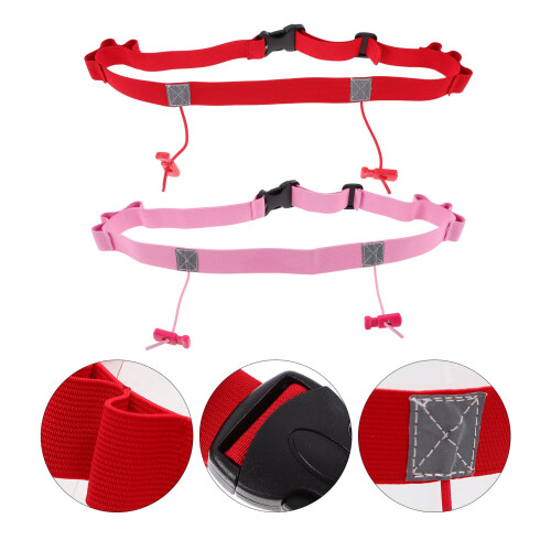 2 St Startnummerbälte Reflexdesign Löpband Rosa 2