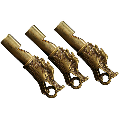3Stk Robuste Kupferpfeife Mit Drachendesign, Survival & Wanderzubehör