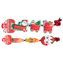 Dog Rope Toys Christmas Set of 2 Tug Of War Plush